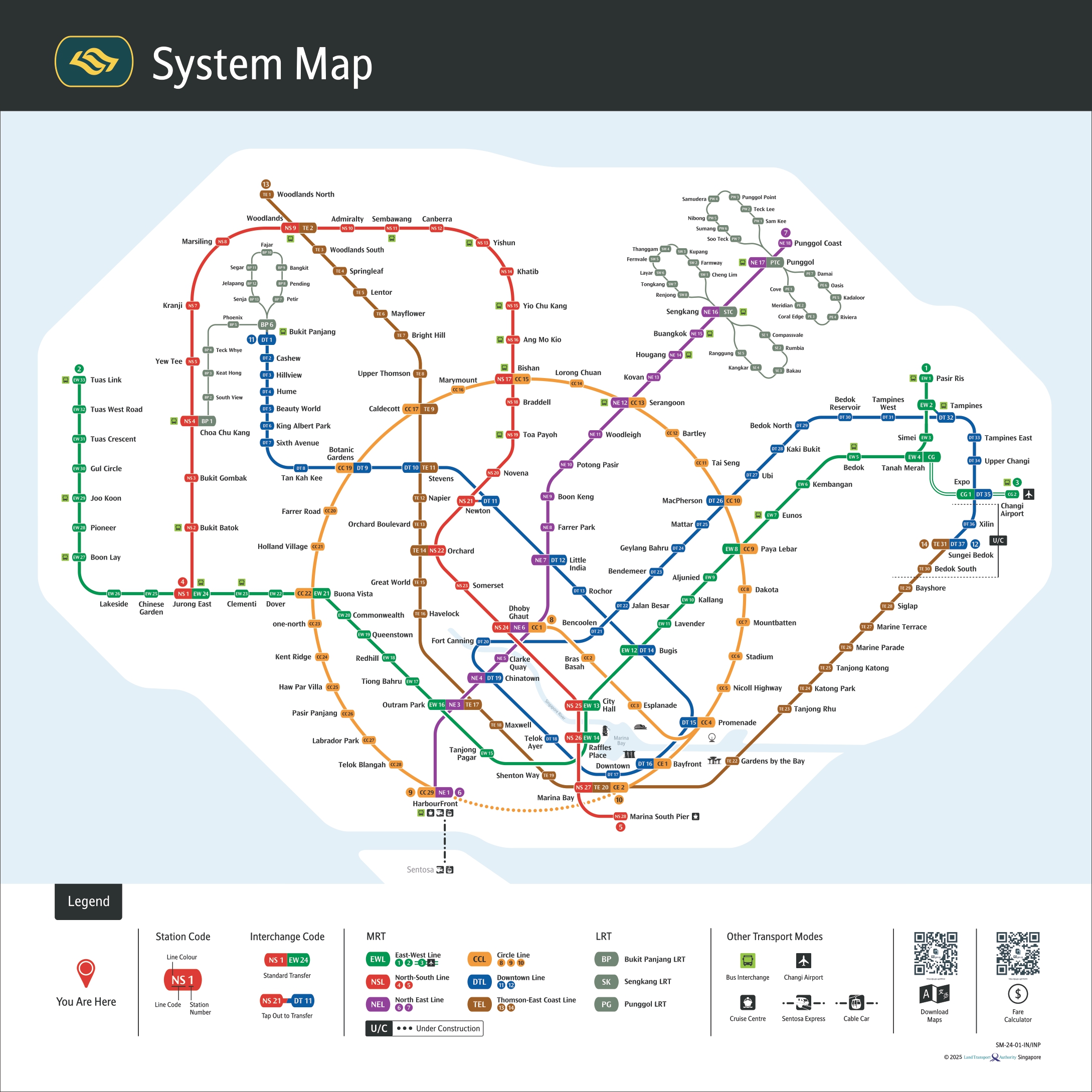 Singapore MRT System Map
